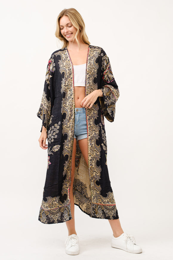 RAJ EFFIE THICK STITCH EMBROIDERED DUSTER