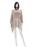 DELANEY SOFT KNIT TEXTURED TASSEL PONCHO - Raj Imports