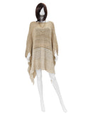 DELANEY SOFT KNIT TEXTURED TASSEL PONCHO - Raj Imports