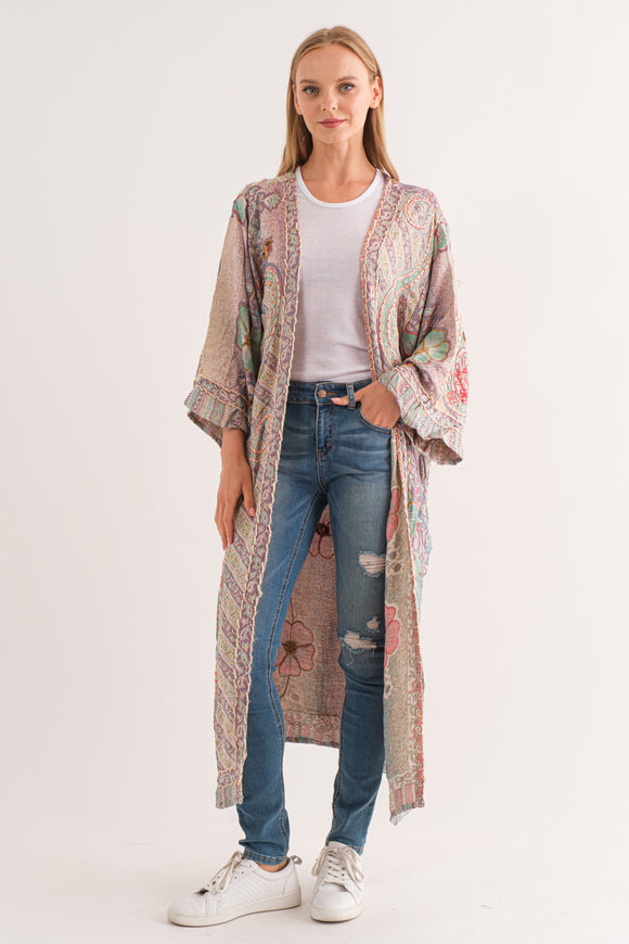 RAJ MARLEY THICK STITCH EMBROIDERED DUSTER - Raj Imports