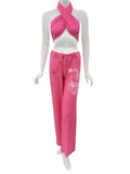 RAJ YOGA PANTS DRAGON PRINT - STRAWBERRY PUNCH