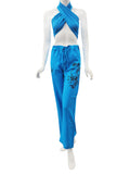 RAJ YOGA PANTS DRAGON PRINT - TURQUOISE