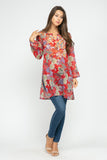 WILDFLOWER EMBROIDERED TUNIC - Rajimports - Women's Clothing
