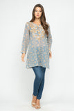 FORAL PETAL EMBROIDERED TUNIC - Rajimports - Women's Clothing