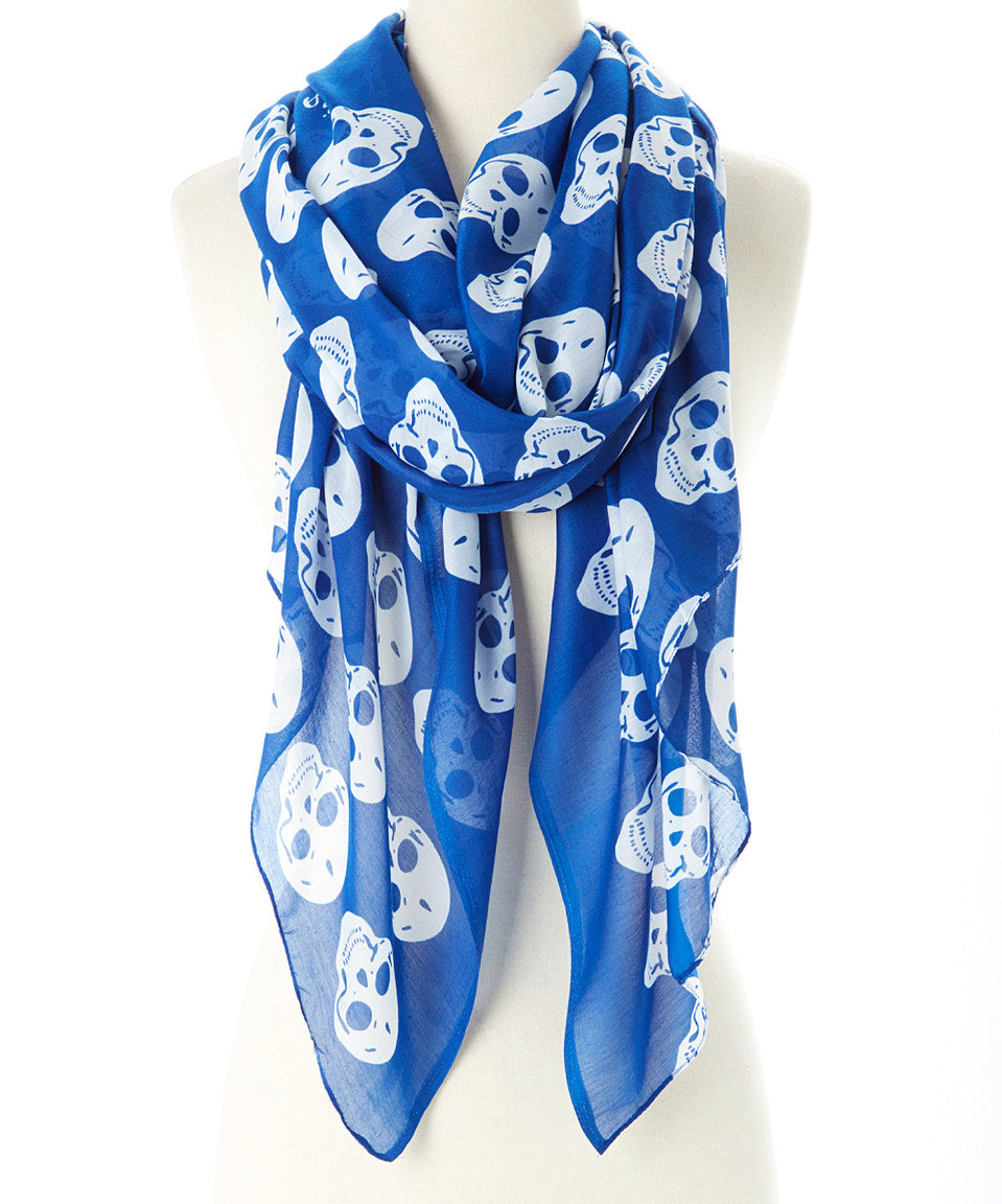 00s share spirit stole scarf skull ストール Wakauto Ladies Tulle Skull Pattern Printed Scarf Cool Comfortable