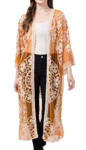 RAJ EMBROIDERED LACE DUSTER - Rajimports - Women's Clothing