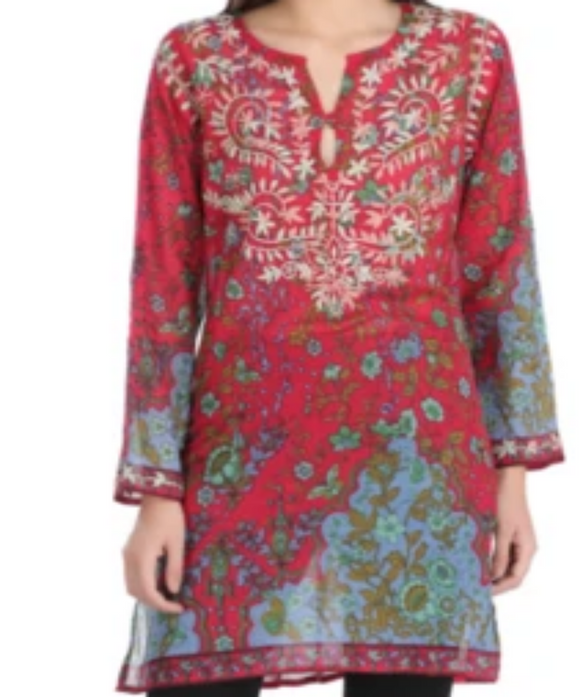 Raj Hand Embroidered Tunic - Rajimports - Women's Clothing