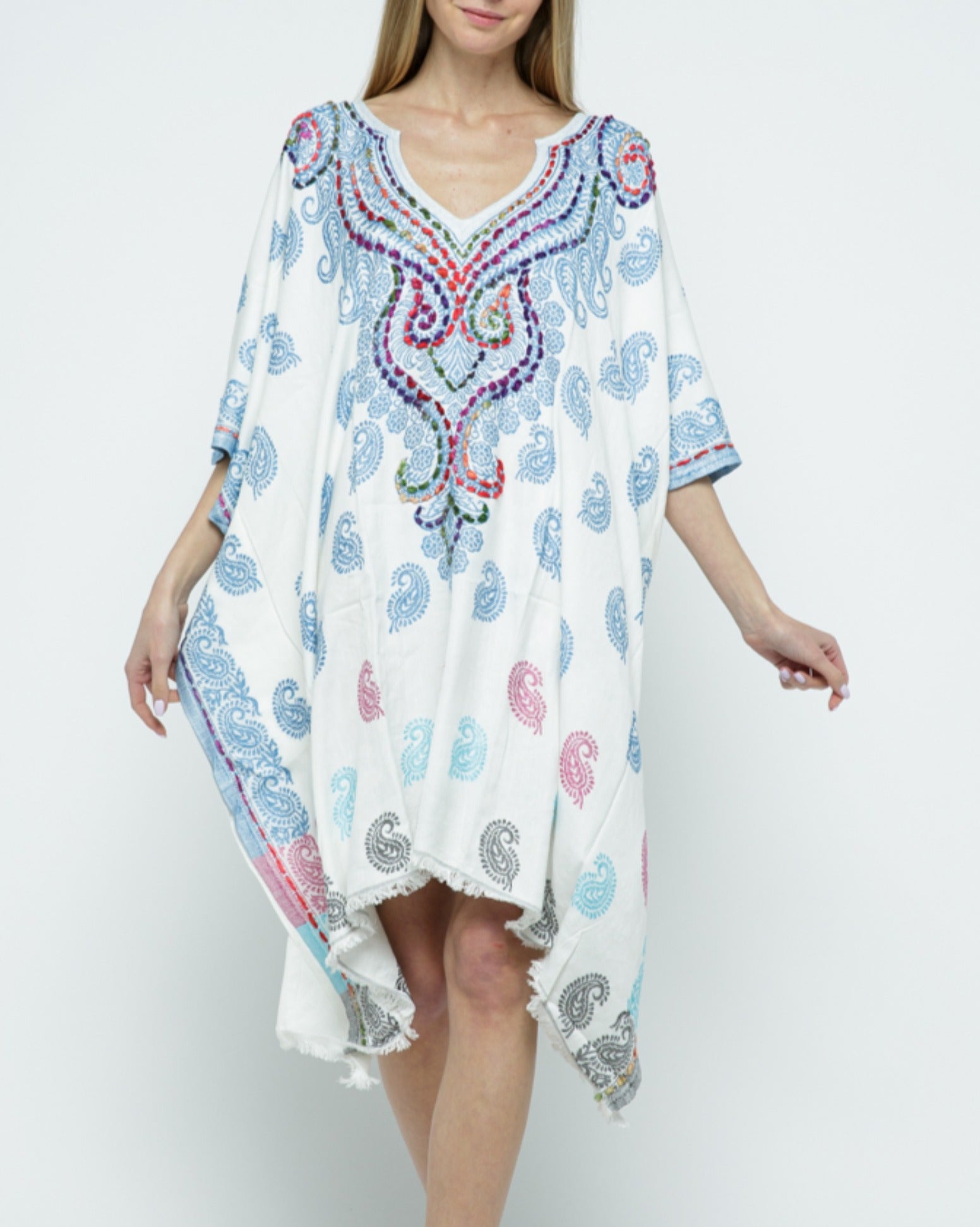 raj embroidered dress RAJ EMBROIDERED TUNIC Yellow / Medium / 100% Cotton main image 1