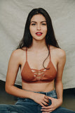 Seamless Lace Up Racerback Bralette XS/S / Copper