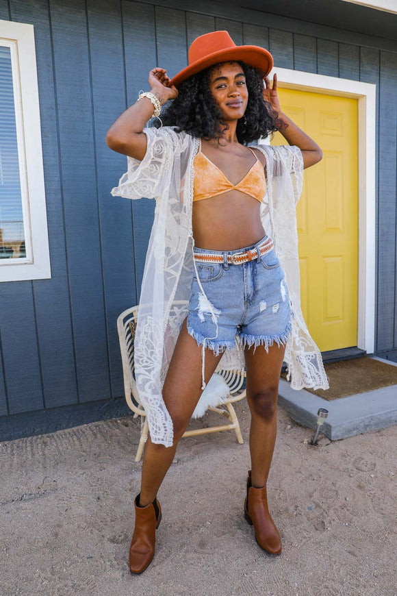 lace kimono with dress A Bump Friendly Trend to Try - The Lace Kimono